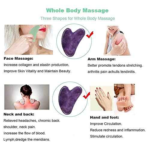 Ditind Gua Sha, Gua Sha Facial Tools, Guasha Tool for Face Tighten Skin, Gua Sha Massage Beauty Tool for Body Eyes Neck Massager with Travel Box