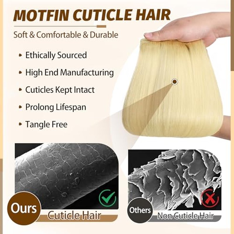 Clip in Hair Extensions Real Human Hair, 16 inch 90g, Balayage Invisible Remy Human hair Clip in Extensions for Women Seamless Straight 8Pcs Double Weft Bleach Blonde