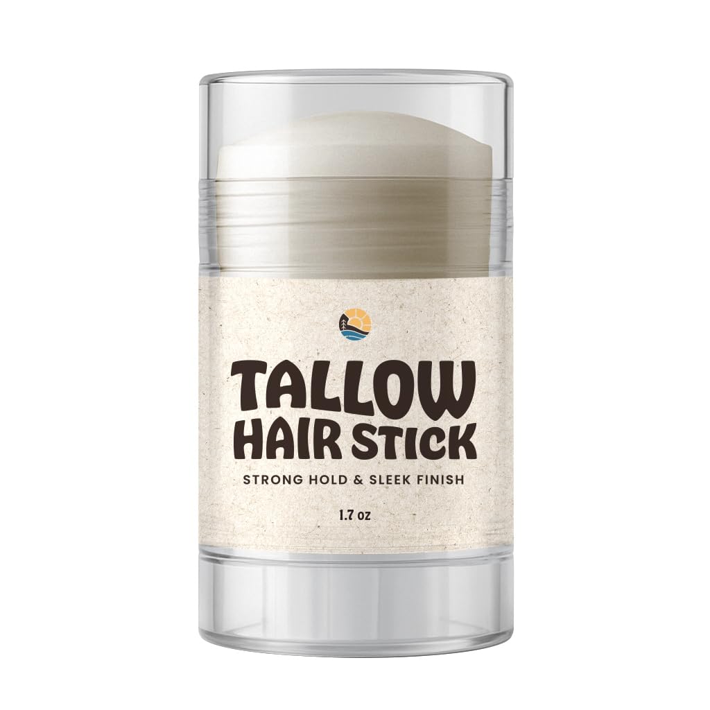 Earth Wave All Natural Tallow Hair Wax Stick, Strong Hold, Sleek Finish, Tames Flyaways, Styling Stick for All Hair Types, Organic Ingredients - Zero Toxins - American Made - 1.7oz