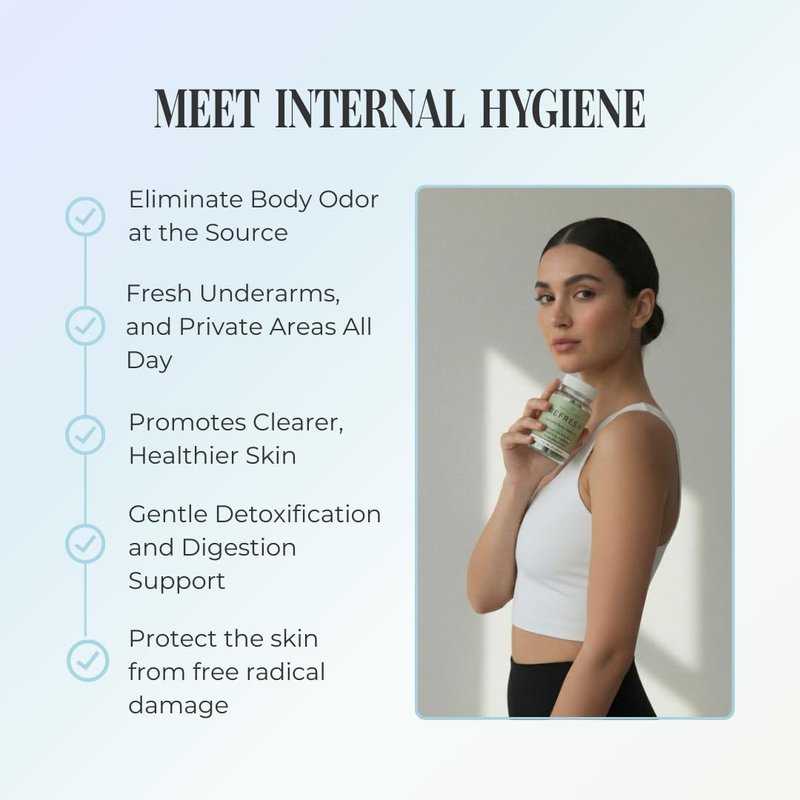 Internal Deodorant Supplement for Odor Control | Skin Health & Confidence Boost