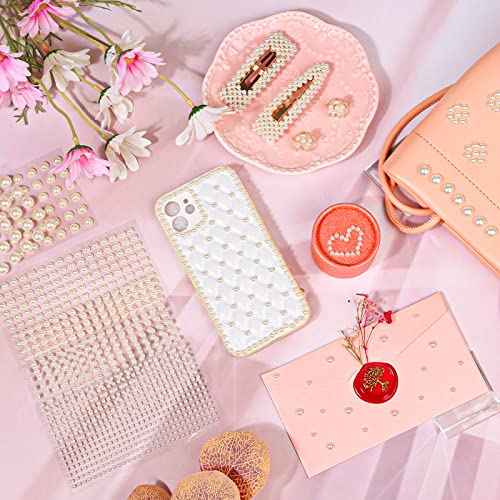 1980Pcs Self Adhesive Pearl Stickers, Shynek Pearls Sticker Gems for Hair, Face, Makeup, Eye, Nail, Crafts, Assorted Sizes