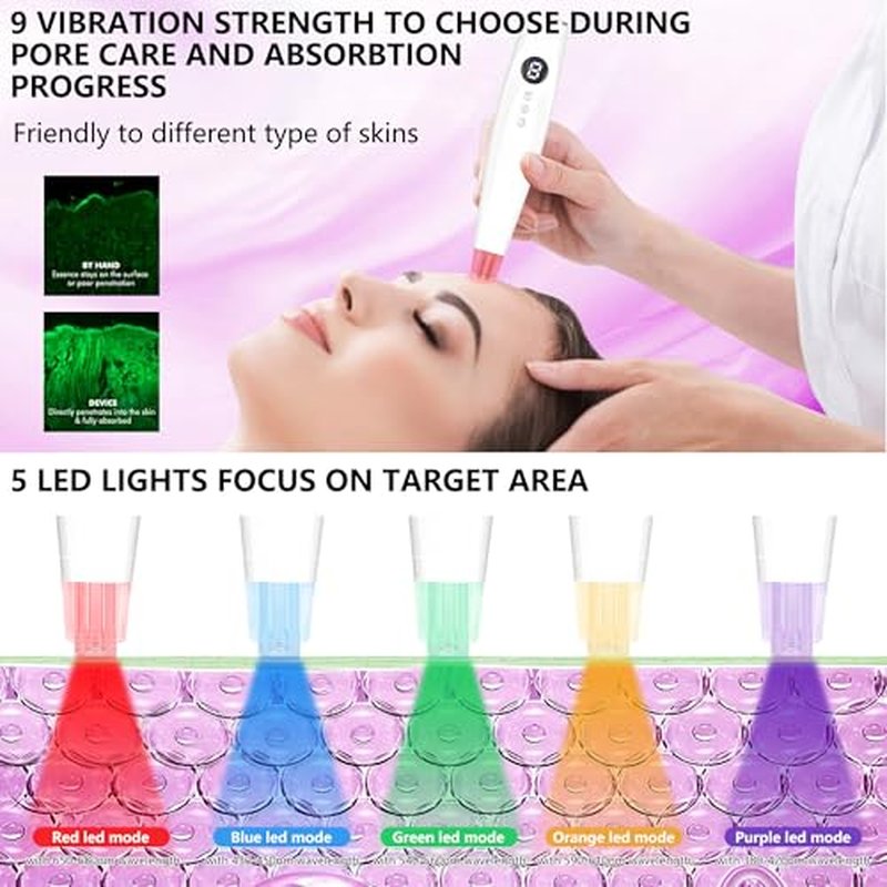 Facial Skin Care Product absorbs Device, LED Light Therapy face Massager, Thermal and Ice Cooling Roller