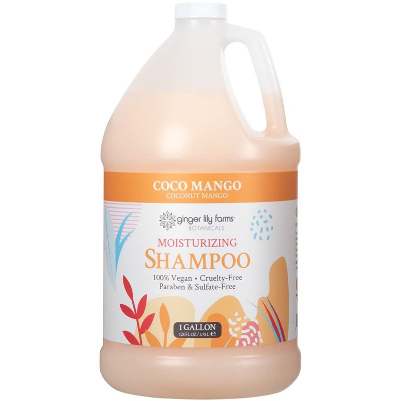 Ginger Lily Farms Moisturizing Shampoo - Vegan Coco Mango Scent | 1 Gallon Refill for All Hair Types