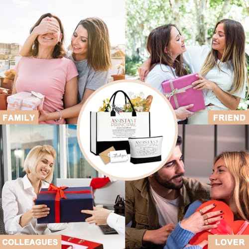 Linen Tote Cosmetic Bag Set Thank You Appreciation Mother's Day Birthday Gifts for Women