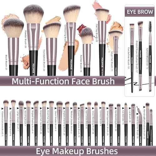 MAANGE Makeup Brushes 51 Pcs Makeup Kit, Multi-functional Makeup Tool Set with Makeup Brush Foundation Brush Make up Brushes Set (Black Gold)