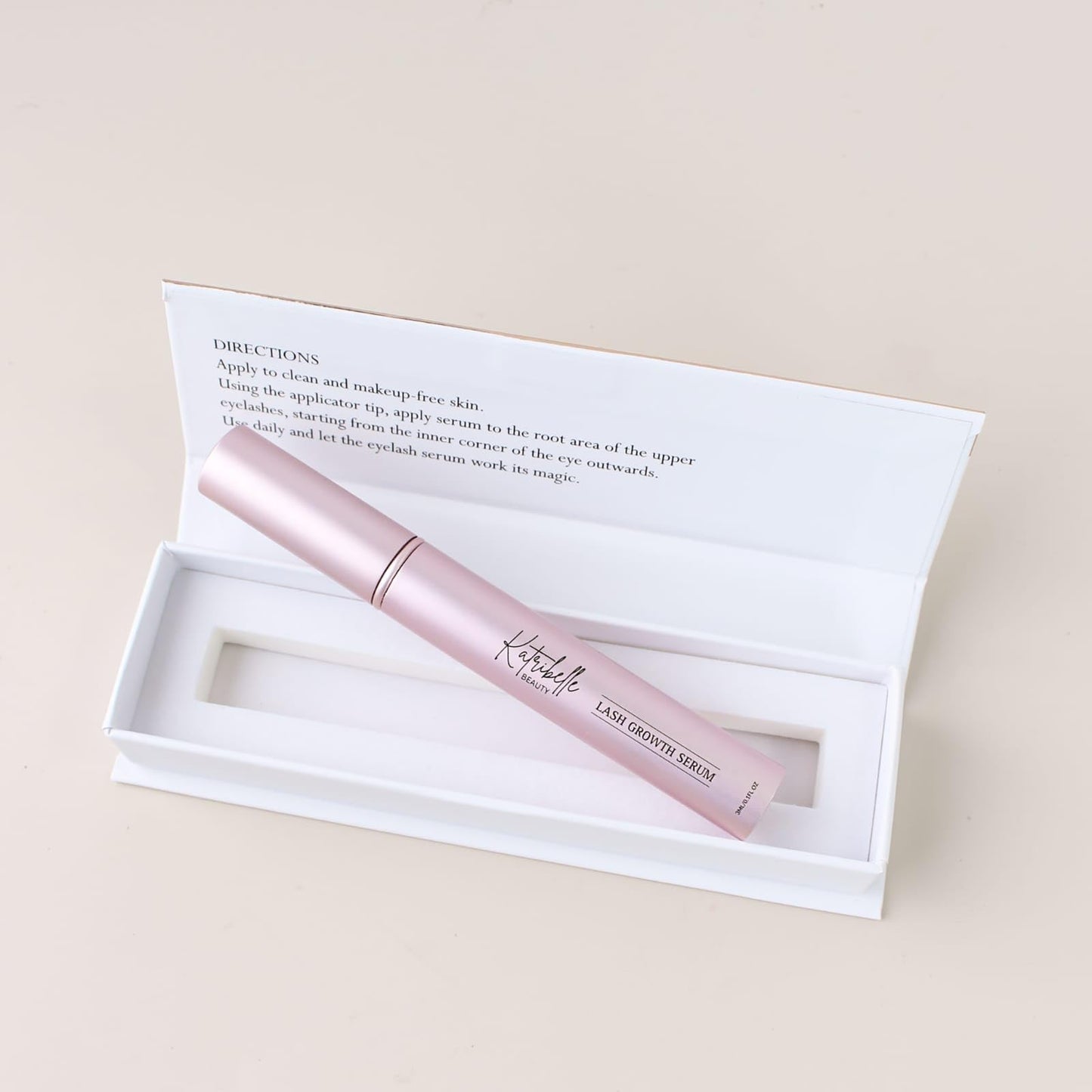 Katribelle Beauty - Eyelash Growth Serum: Eyelash Serum To Grow Lashes - Boost Growth Regrowth For Longer, Thicker, Fuller-Looking Lashes - 100% Vegan Formula With Biotin & Peptides 3ML