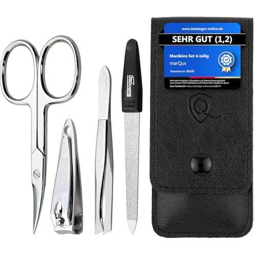 marQus manicure set 4-piece travel set with file from Solingen nail care set nail scissors set and nail set