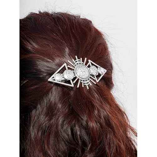 HAQUIL Vintage Sun Moon Phase Hairclip Viking Hair Barrette, Vintage Metal French Hairpins, Viking Celtic Knot Hair Accessory, Ultra Light Hair Barrettes for Women Jewelry
