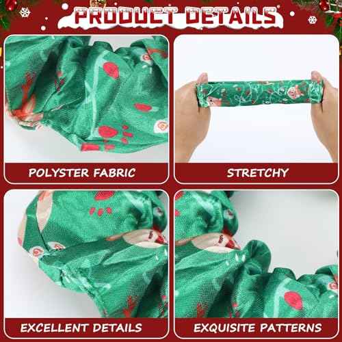 Toulite 48 Pieces Christmas Hair Scrunchies Bulk Soft Elastic Christmas Hairbands Snowman Snowflake Elk Ponytail Holders Winter Xmas Hair Accessories for Women Girls (Vivid Style)