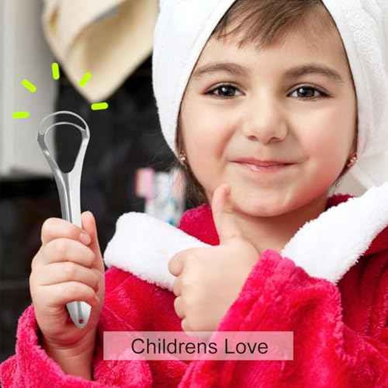 G.CATACC Metal Tongue Scraper for Adults & Kids, Stainless Steel Tongue Cleaner Scrubber for Oral Care - Reduce Bad Breath
