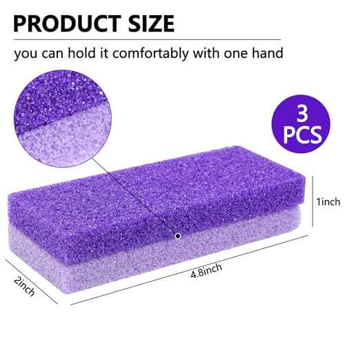 Pumice Stone for Feet 3 Pack ? Double Sided Foot Scrubber for Shower & Foot Bath, Foot Scrubber Dead Skin Remover
