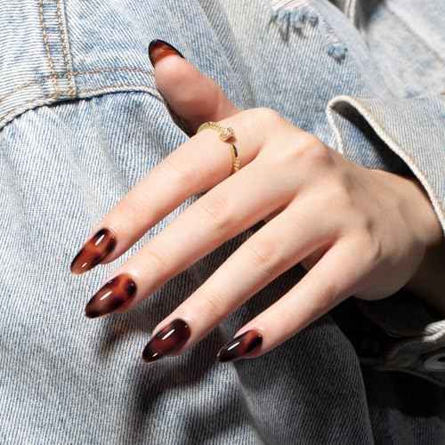 MAYCHAO 15ML Jelly Sheer Tortoise Gel Nail Polish 1Pc Transparent Hot Cocoa Amber Gel Polish Soak Off UV LED Translucent Nail Polish Nail Art Starter Manicure Salon DIY at Home, 0.5 OZ