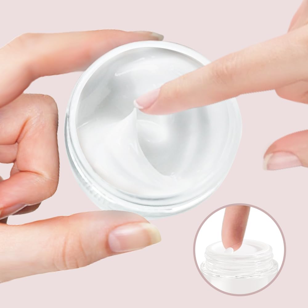 Stellacare 46 pack 1oz Glass Jars with Lids Round Empty Cosmetic Containers, Leak Proof Small Travel Containers Refillable Glass Jars for Face Creams, Lotions,Salves Ointments,Potravel Storage