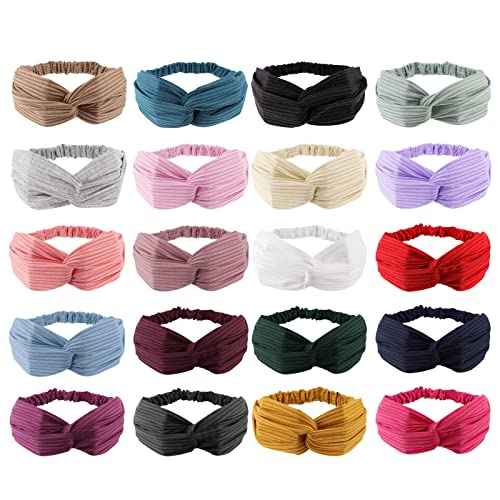 YARIEW 20 Pack Boho Headbands for Women Womens Headbands Head Bands Non Slip Hair Bands Headband Knotted Turban Fashion Wide Headbands for Wigs Twisted Head Wrap Hair Accessories for Women¡¦