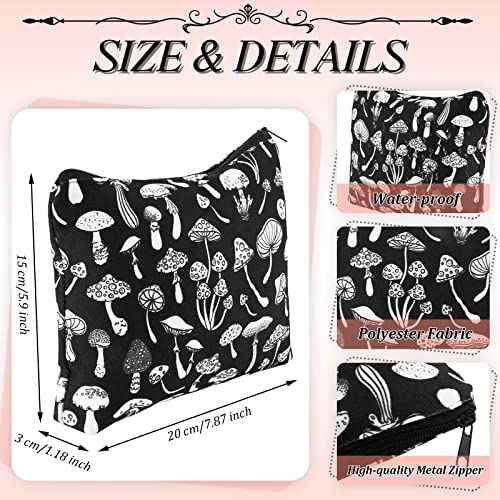 Amylove 6 Pcs Halloween Makeup Bag Goth Purse Gift for Women Portable Skeleton Cosmetic Makeup Zipper Pouch Funny Travel Zipper Gothic Purse Spooky Gifts for Party Favors