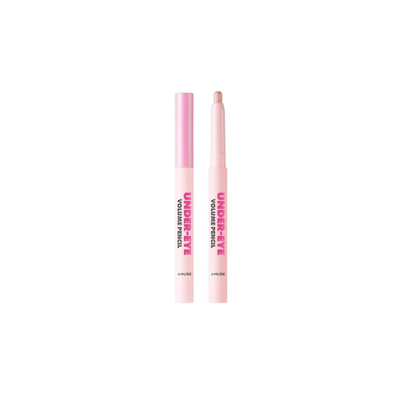 Amuse SEOUL Under-eye Volume Pencil (03 PINK BALLERINA) - Aegyo Sal Makeup Highlighter, Luminous Eyes, Smudge Proof Shimmer Eyestick, Eyeshadow Stick, Vegan, Korean Beauty