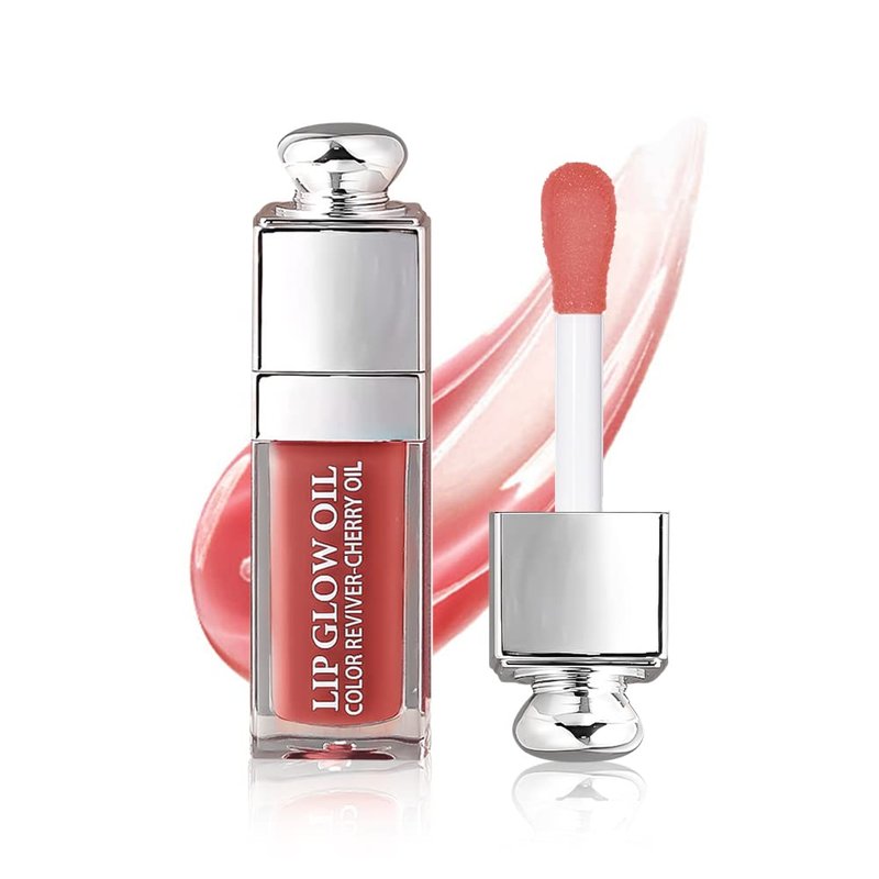 Hydrating Lip Glow Oil - Nourishing Tinted Lip Oil Gloss for Smooth Lips | Rosewood 0.2 OZ