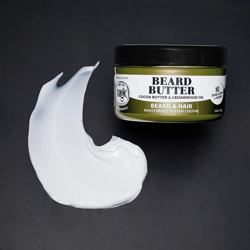 SoftSheen-Carson Magic Men's Grooming Conditioning Beard Butter With Cocoa Butter and Cedarwood Oil, Moisturizes, Softens and Define With No Drying Alcohol, 3.5 ounces