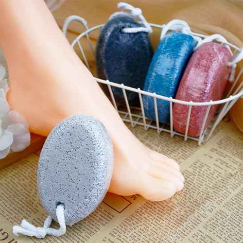 Natural Oval Foot Pumice Stone for Feet Lava Pedicure Scrubber Tools Hard Dead Skin Callus Remover for Feet and Hands - Black