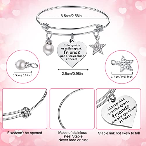 Kenning 12 Pieces Christmas Friends Gifts for Women Friendships Makeup Bag Adjustable Bangle Friendship Bracelet Long Distance Friendship Birthday Gifts for Graduation Family Sister(Classic)