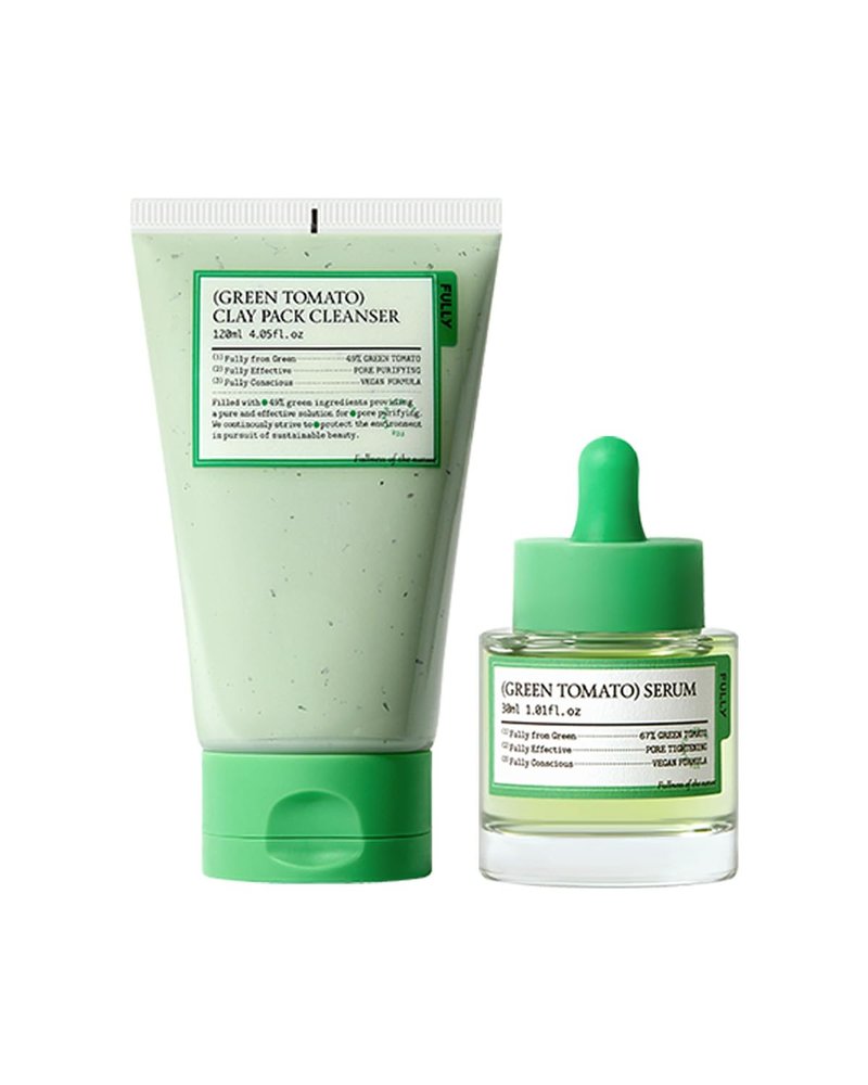 Green Tomato Pore Rescue Duo - Instant Pore Minimizing & Blackhead Control | Vegan Korean Skincare Gift Set