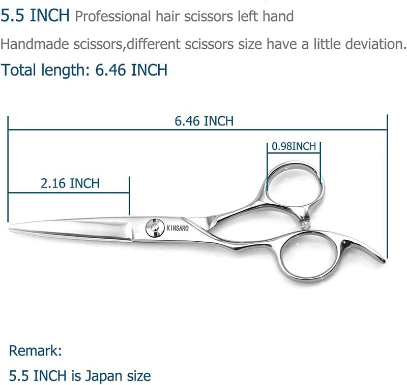 Left-Handed Hair Scissors - 5.5 Inch Professional Hair Shears | Ideal for Barbers & Home Use
