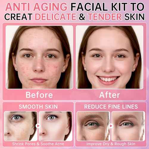 Collagen Sakura Skincare Gift Set, Cherry Blossom Skin Care Set for Teen Girls & Women, Moisturizing & Revitalizing Skin, 6Pcs Collagen Skin Care Routine Kits for Face, Korean Daily Skin Care