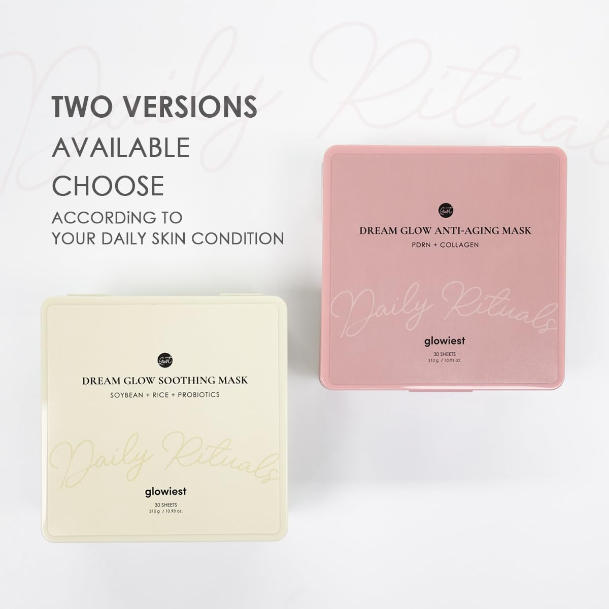 glowiest Dream Glow Slow Aging Sheet Mask(30sheets) | PDRN + 500Da French Collagen | Niacinamide, Peptides, Hyaluronic Acids | Firming & Hydrating Face Mask | Korean Skincare