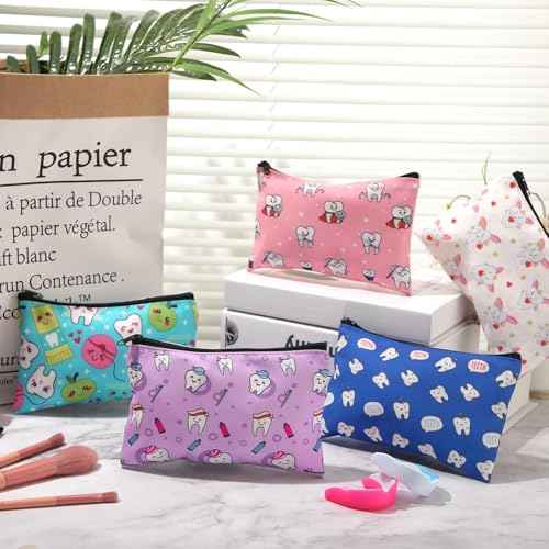 20 Pieces Dental Cosmetic Teeth Makeup Bags Nurse Gift Bag Dental Assistant Accessories Travel Cute Pouch Organizer for Dentist Women Nurses Day Graduation Birthday