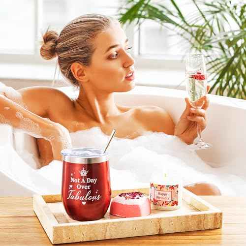 Birthday Gifts Baskets Box Women, Unique Happy Birthday Gifts Basket for Mom Her Best Friend Sister Wife Girlfriend Coworker,Luxury Self Care Ideas Box Relaxing Spa Gifts Set with Tumbler