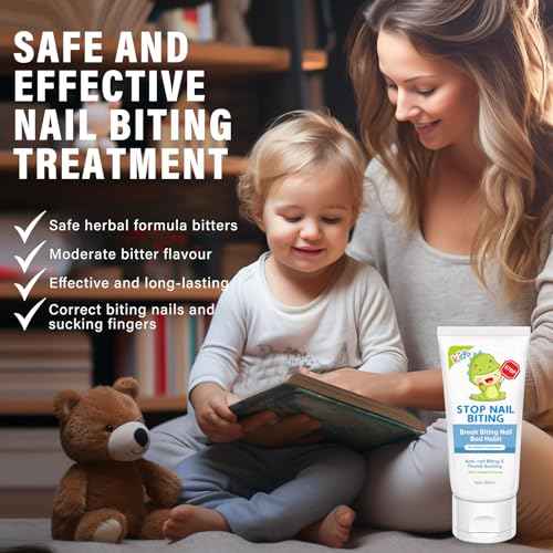 Nail Biting Treatment for Kids, Nail Biting Prevention, No Bite Cream for Gentle Care & Stop Thumb Sucking, Safe and Natural Plant Bitter Formula