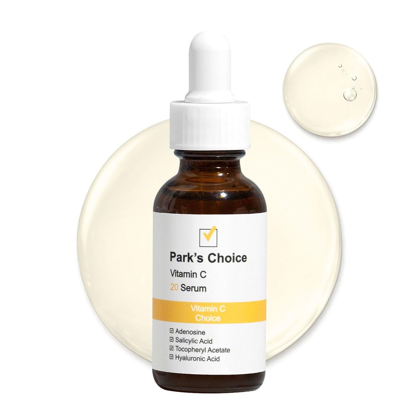 Vitamin C 20% Serum | Brightening Serum for Dark Spots & Uneven Skin Tone | Vitamin E & BHA Facial Serum for Texture Refinement & Glow | Korean Skincare | Park’s Choice