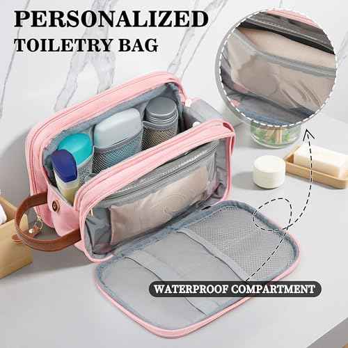 YOOLIFE Travel Toiletry Bag - Toiletry Bag for Men Women | Personalized Gifts for Women Me, Travel Essentials Toiletries Water Resistant Dopp Kit Letter A Black