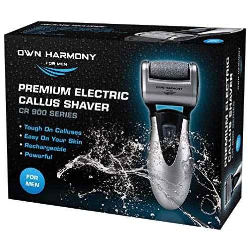 Electric Callus Remover: Rechargeable Electronic Foot File CR900 by Own Harmony(Tested Most Powerful) Best Pedicure Tools w 3 Rollers Professional Pedi Feet Care Sander for Cracked Heels and Hard Skin