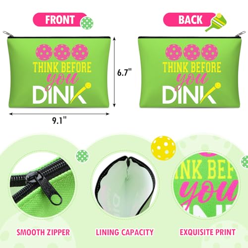 Paterr 12 Pieces Dink Ball Makeup Bags Sports Cosmetic Bag Funny Travel Organizer Zipper Pouch Dink Ball Lovers Gifts Christmas Gifts for Women Girls(Fashion Style)