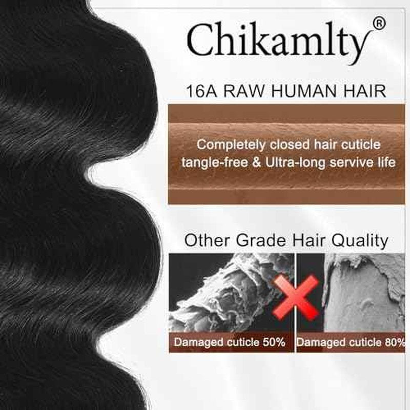 Raw Bundles Human Hair, 16A Raw Burmese Hair Body Wave Bundles, 12 14 16 Inch, 3 Years Service Life, Keep Texture Silky Soft Tangle-Free after Multiple Washes