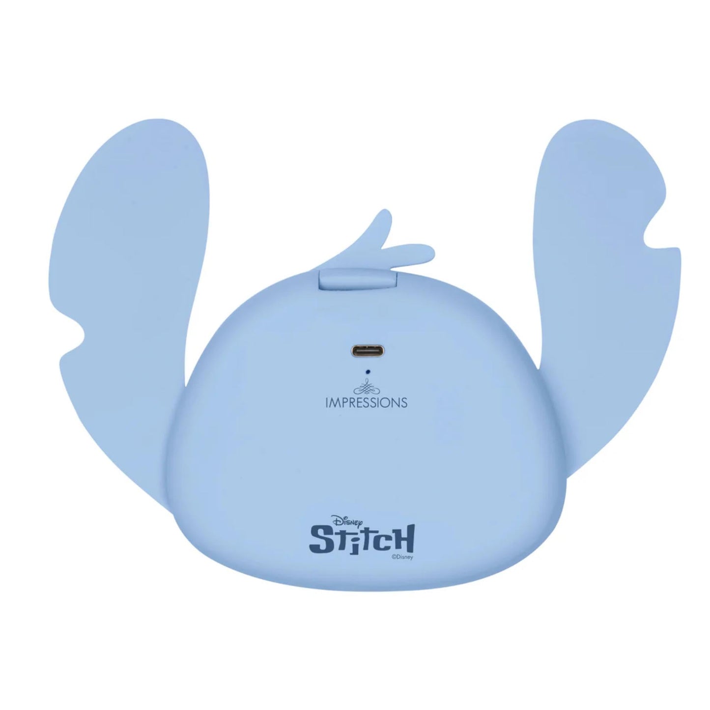 Impressions Vanity Stitch Ohana LED Compact Mirror with Lights, Lighted Travel Makeup Mirror with 3X Magnification, Adjustable Brightness, and Soft Touch Velvety Finish, Auto Shut-Off
