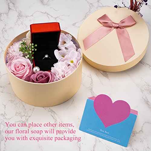 Little World Bath Soap - Floral Scented Rose Soap Petals Body in Flower Box for Women, Plant, Essential Oil Set for Birthday, Valentine¡¯s Day, Thanksgiving Day, Christmas (Pink)