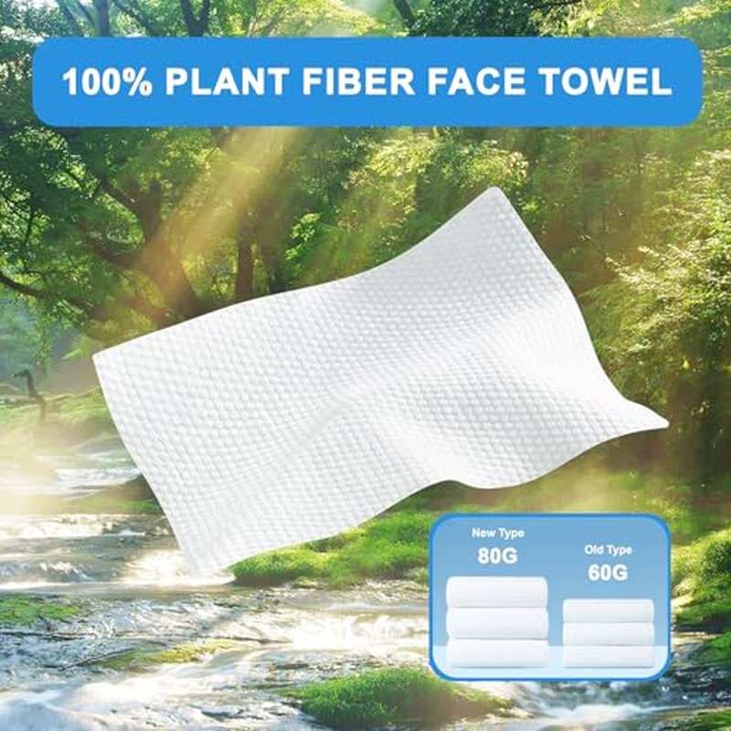 130 Count Disposable Face Towel, Clean Facial Wash Cloth Ultra Soft & Thick Cloth for Sensitive and All Skin Types for Skin Care Make-up Wipes Face Wipes and Facial Cleansing (6 packs)