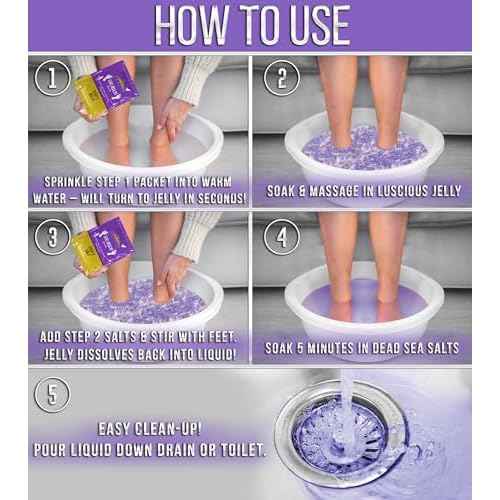 SOO Jelly Pedicure Packs - Pedicure Foot Soak For Feet - Moisturizing Jelly Spa Pedi Soak - Foot Spa Bath Soak For Soaking - Pedicure Foot Gel (Lavender)