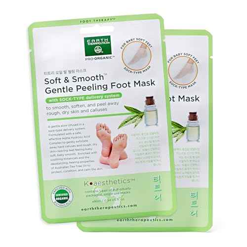 Earth Therapeutics Soft & Smooth Gentle Peeling Foot Mask - 2 Pairs