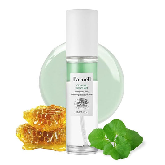 Parnell Cicamanu Serum Mist (1.69 Fl Oz) 50ml | Centella Asiatica, Ceramide & LHA | Dual-Layer Hydrating Face Mist for Glowing Skin | Soothing & Sebum Control | Korean Skincare