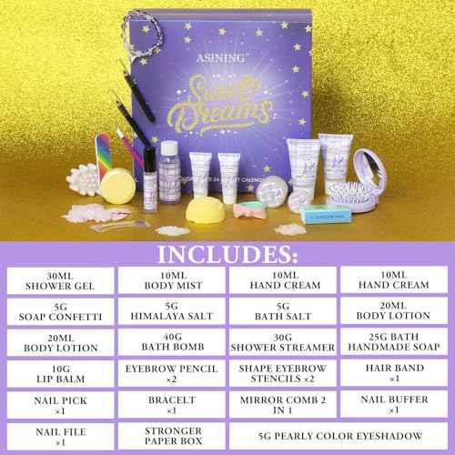 Beauty Advent Calendar 24 Days of Holiday Advent Calendar for Women, Mom, Wife, Her Holiday Gift,Pamper Kit- Unique Lavender Spa Gifts Basket Set Self-Care Spa Set ? Body Care Skin Care