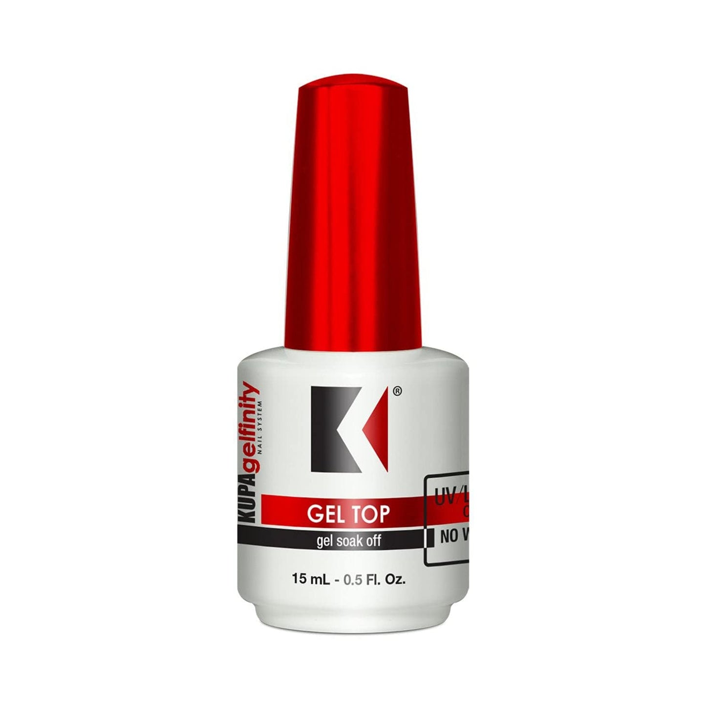 KUPA GelFinity Gel Top Coat Gloss Finish, No-Wipe High Gloss Shine Soak-Off Sealer for UV/LED Gel Polish, Chip-Resistant and Fade-Proof, 0.5 Fl Oz