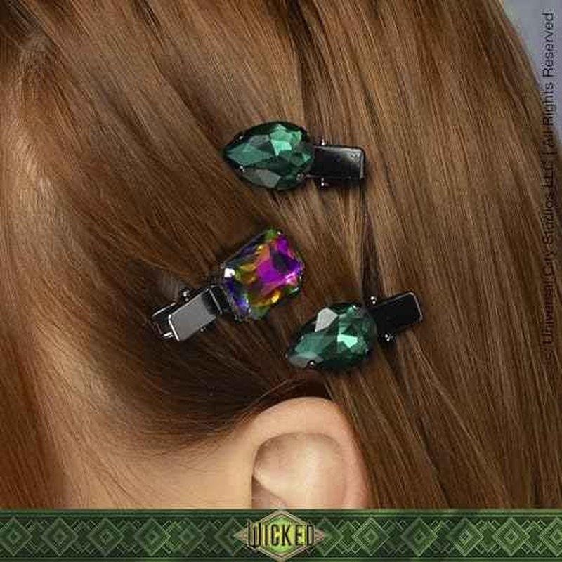 Wicked Elphaba Scrunchie & Hair Clip set - hair clips - hair accessories - hair accessories for girls - gifts for her - Scunci by Conair - 7PK