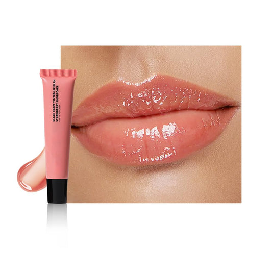 Summer Lip Butter Lip Balm Glow Reviver Lip Gloss, Melting Lip Serum, Ultra-Hydrating Natural Vegan Lip Balm, Sheer-Tinted Shine & Hydration, Soothes & Softens Dry Lips (Nude Pink)