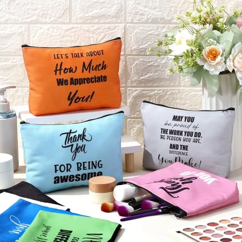Kacctyen 9 Pcs Vet Tech Appreciation Gifts Employee Appreciation Gift for Women Vet Tech Week Makeup Zipper Pouch Bag Travel Organizer Veterinary Thank You Supplies
