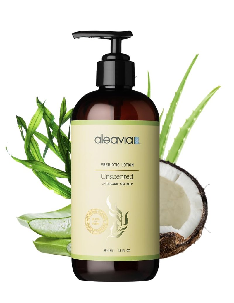 Aleavia Unscented Prebiotic Body Lotion – Fragrance-Free, All-Natural Moisturizing Body Lotion – Sulfate-Free Lotion for Sensitive Skin – 12 Oz