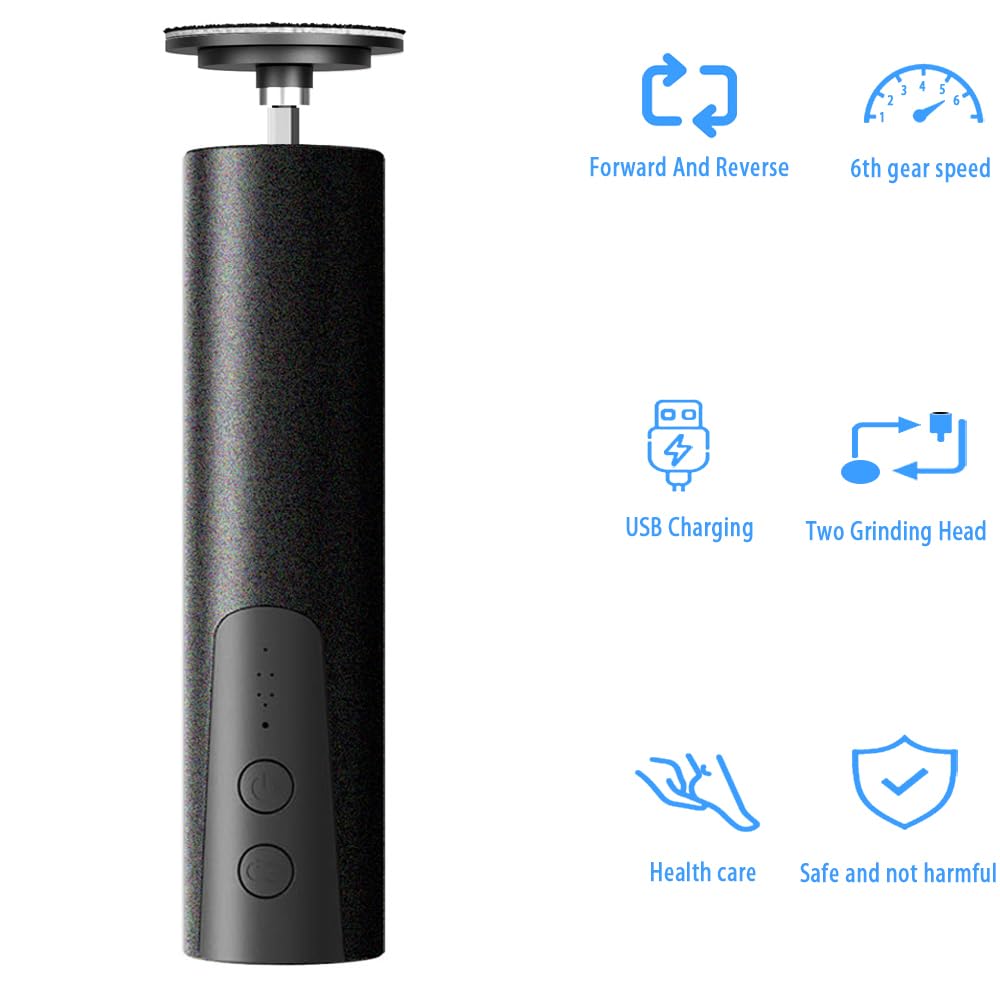 Cordless Electric Callus Remover - 2 in 1 Rechargeable Foot File with Nail Sander | 6 Adjustable Speeds for Smooth Feet
