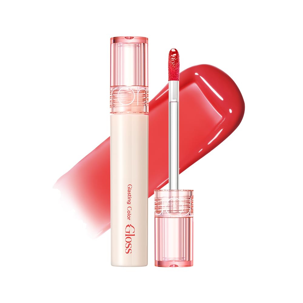 rom&nd GLASTING COLOR GLOSS 07 Spring Fever - K-Beauty Plumping Lip Gloss for Angel Ring High-Shine, Non-Sticky, Hydrated Lips | Long-Lasting, Soft Girl Aesthetic & Versatile Korean Makeup